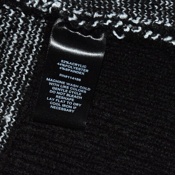 Verve Ami Long Sleeve Open Front Cardigan Sweater Black White Polka Dots Size S - Picture 8 of 12